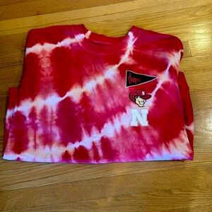Nebraska Cornhuskers Tie Dye Red Crew Neck